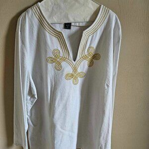 Saint Tropez West 2X long sleeve Blouse